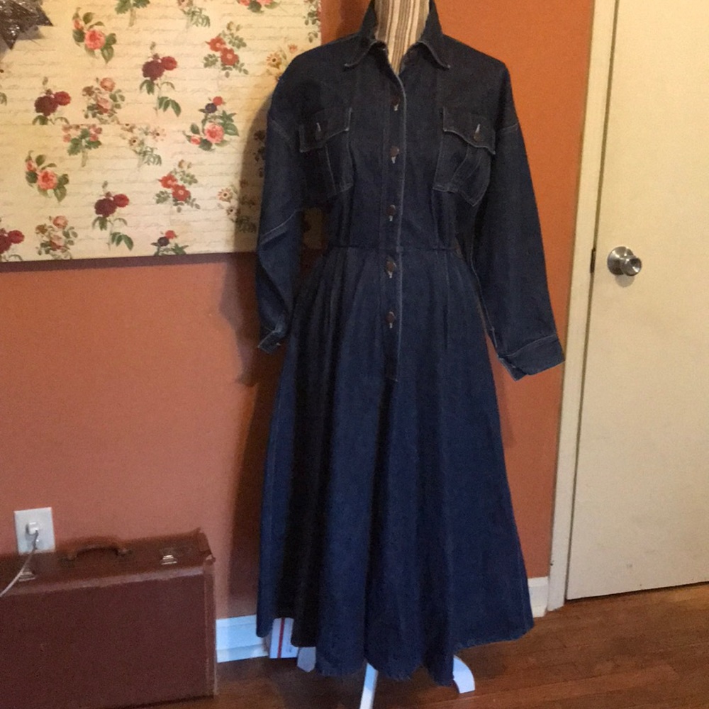 Vintage 📺 Norma Kamali Denim Maxi